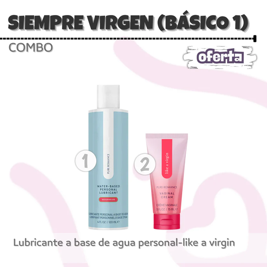 Combo Siempre Virgen Básico 1 - Lubricante agua y Like a Virgin
