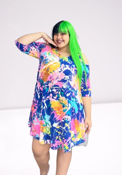 Vestido Splatter Print